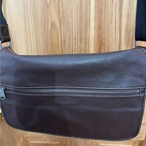 Fossil Dark Brown Leather Unisex Messenger Bag